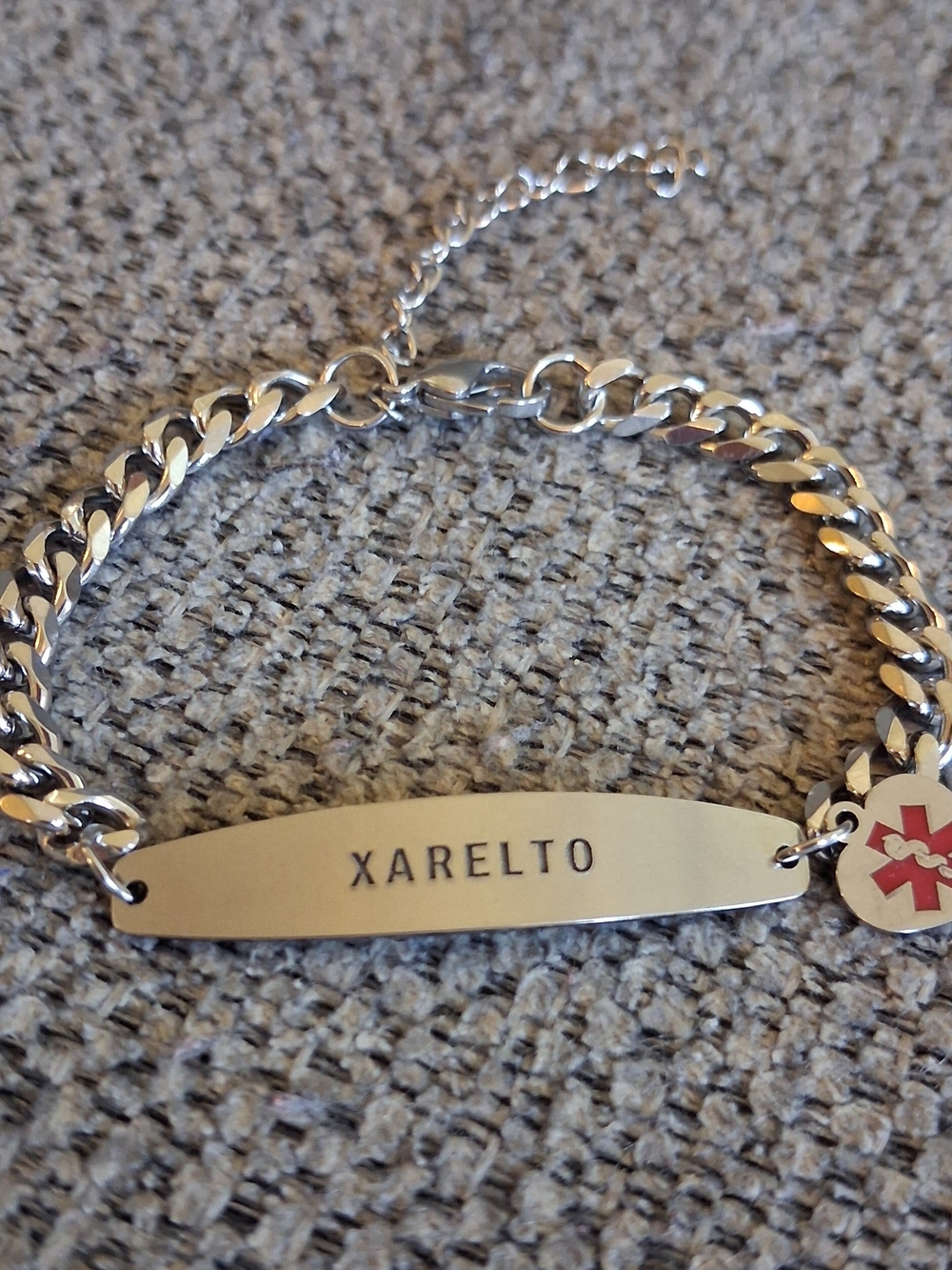 Xarelto Medical ID Bracelet in Silver